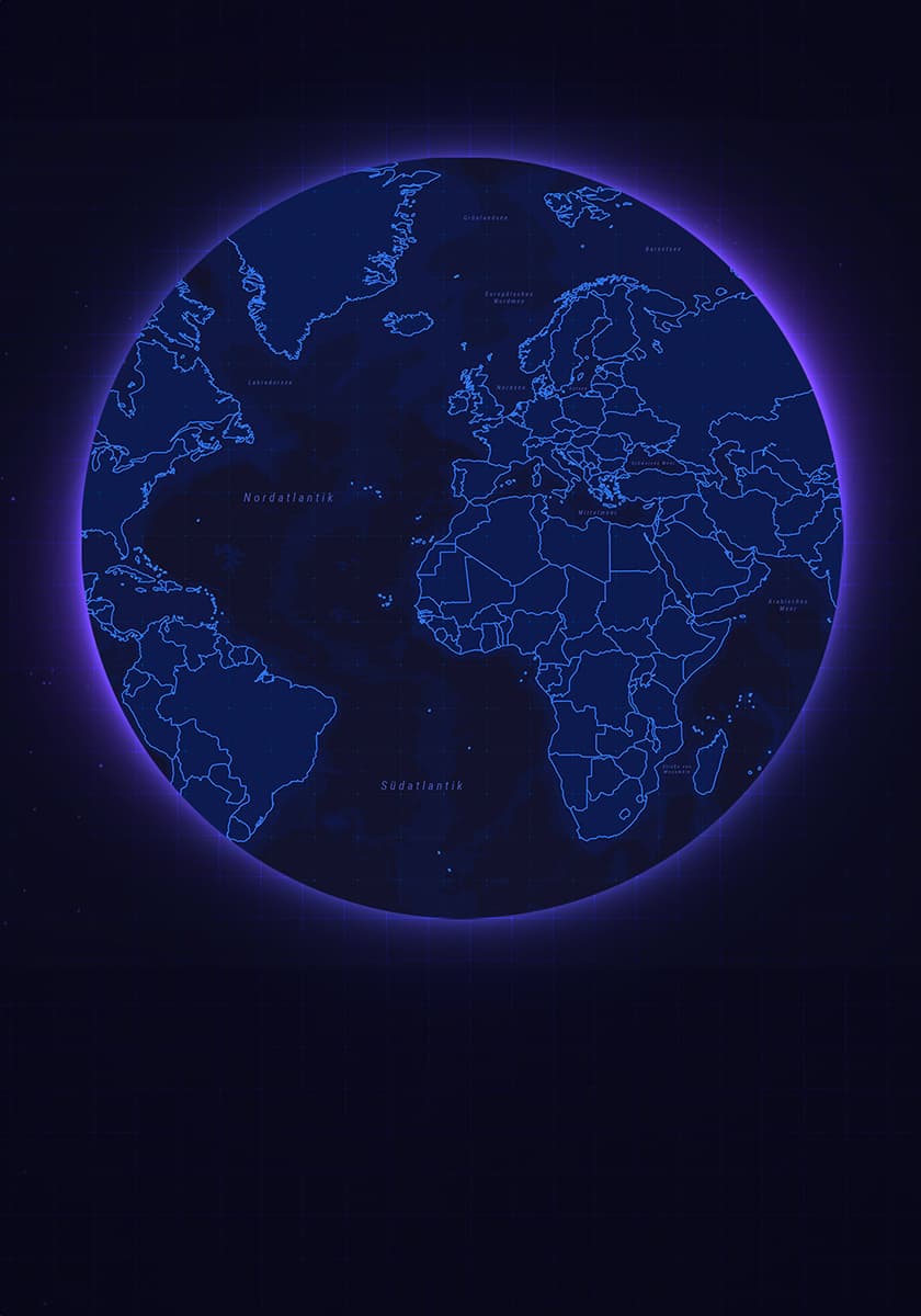 Futuristische Illustration einer Weltkugel für die ZDF Sendung aspekte